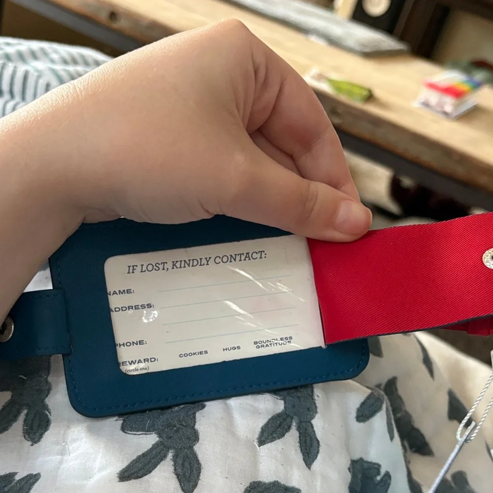 Jonathan Adler Blue and Pink Travel Tag